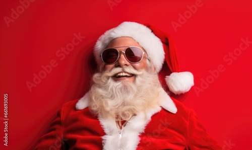 Smiling Santa Claus in Christmas festival