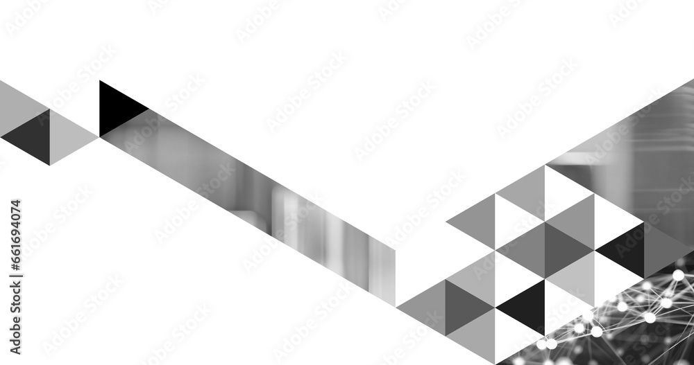 Ultra modern design collage style abstract black and white background with copy space for your title and subtitle - PNG image with transparent background