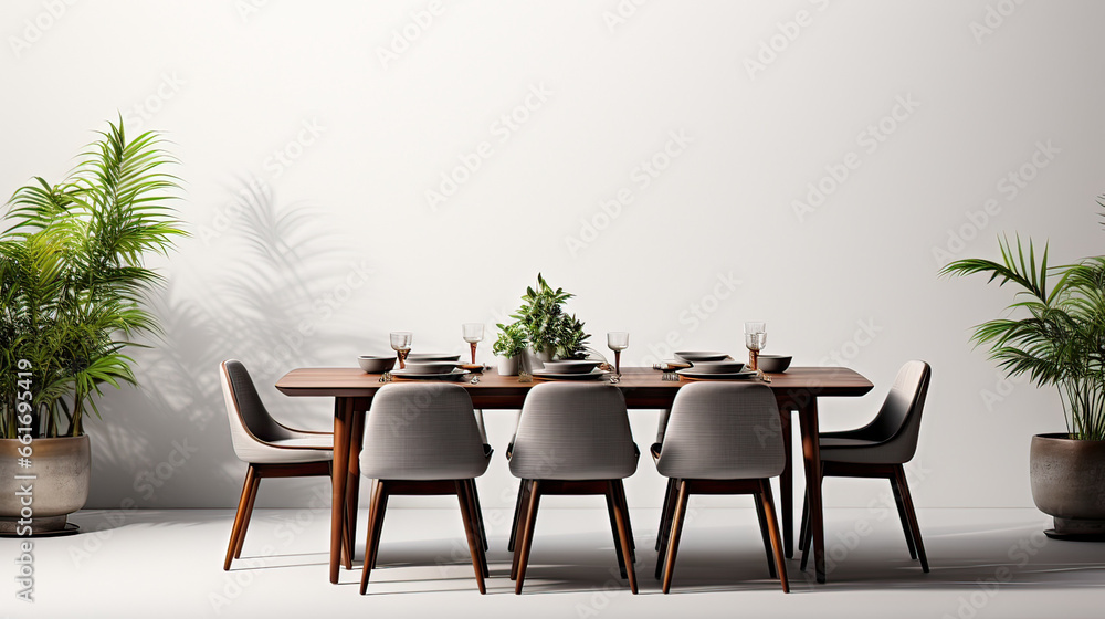 Fototapeta premium dinner chair isolated on white background