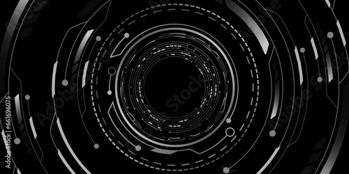Digital HUD circle backgound. Futuristic virtual dashboard display. Cyber circuit board. GUI and UI design. Vector illustration.