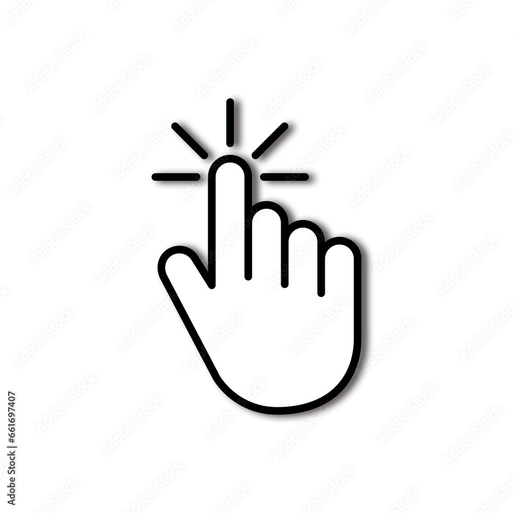 illustration of finger hand cursor icon, click symbol - obrazy, fototapety, plakaty 