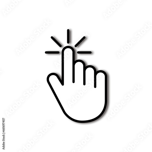 illustration of finger hand cursor icon, click symbol photo