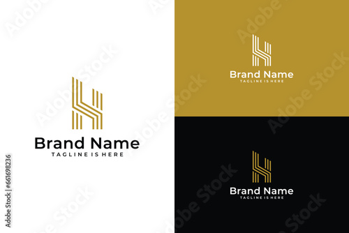abstract building vector letter hs logo