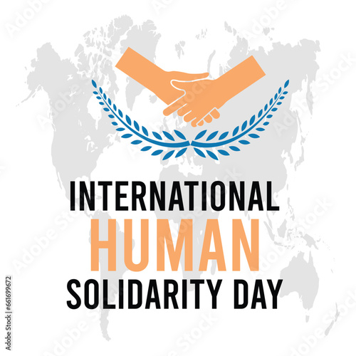 Vector illustration on the theme of international human solidarity day observed each year during December. observed each year during December banner, Holiday, poster, card and background design.