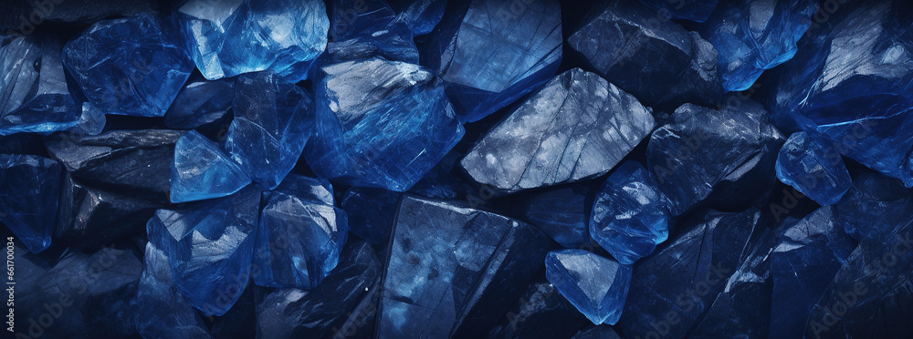 Sapphire blue gemstone background backdrop for wallpaper space