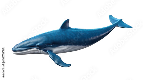 3D render of whale on the transparent background