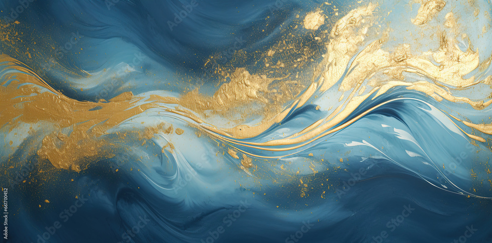 Blue and gold abstract wave paint royal luxury background backdrop wallpaper Blue and gold abstract wave paint royal luxury background backdrop wallpaper