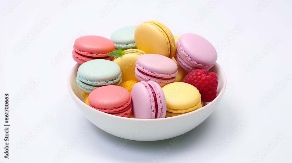 a platter filled with vibrant macarons, each with a different fruity flavor. a platter filled with vibrant macarons, each with a different fruity flavor.