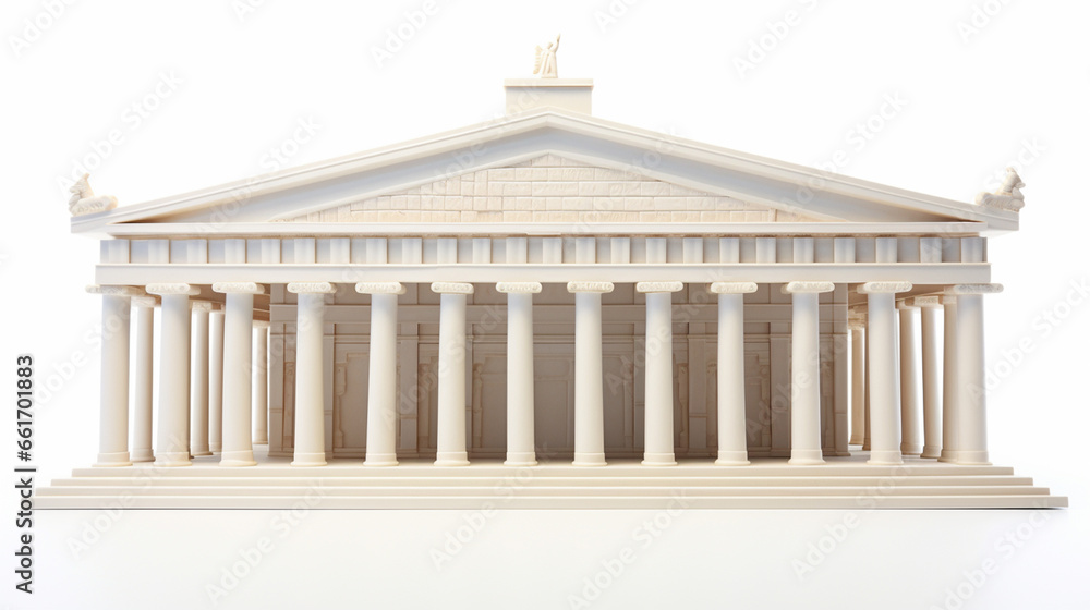 Ancient Greek temple on the white background. The Roman Temple of Hercules. generative ai - obrazy, fototapety, plakaty 