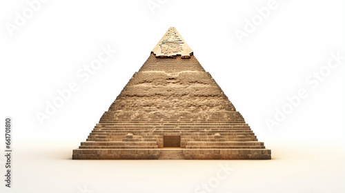 Ancient Egyptian pyramid on white background. ai generative