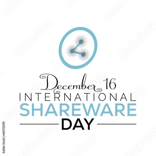 Vector illustration on the theme of International Shareware Day observed each year during December. observed each year during December banner, Holiday, poster, card and background design.