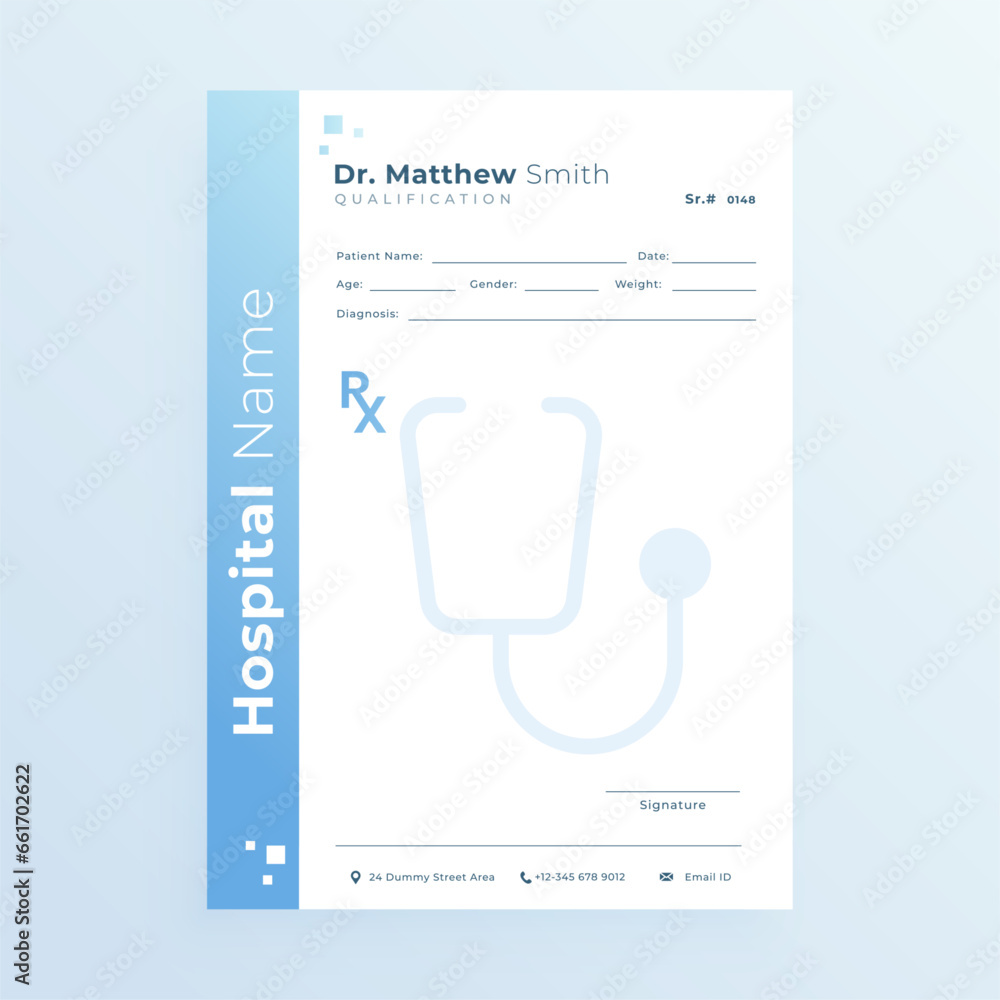 professional rx prescription pad mockup for business promotion - obrazy, fototapety, plakaty 