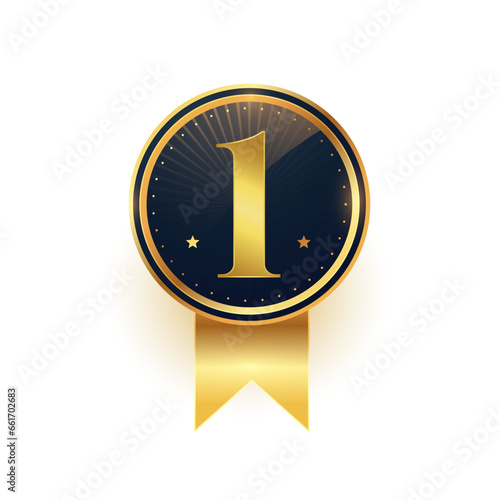 golden number 1 victory sign for winners or champions