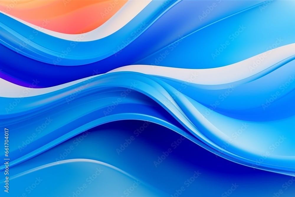 Generative AI : Modern colorful flow poster. Wave Liquid shape in blue color background. Art design for your design project.