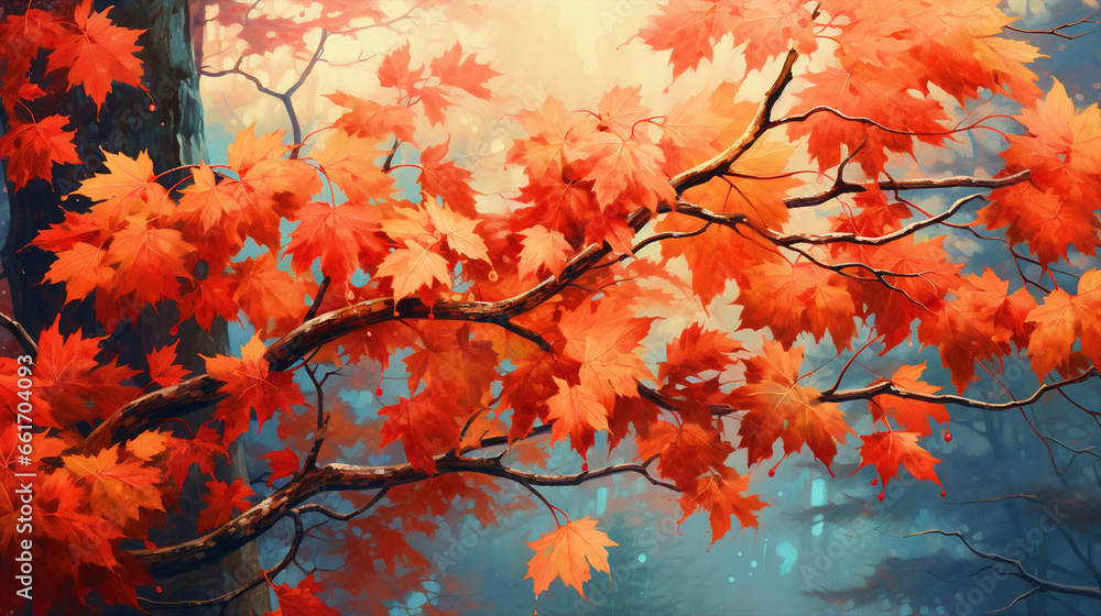 Colorful fall leaves wallpaper - ai generative Colorful fall leaves wallpaper - ai generative
