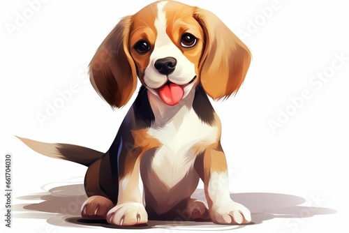 Generative AI : Adorable Beagle Dog Captivating Canine Charm photo