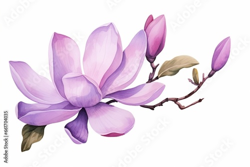 Generative AI : Purple magnolia flower, Magnolia felix isolated on white background, with clipping path © The Little Hut