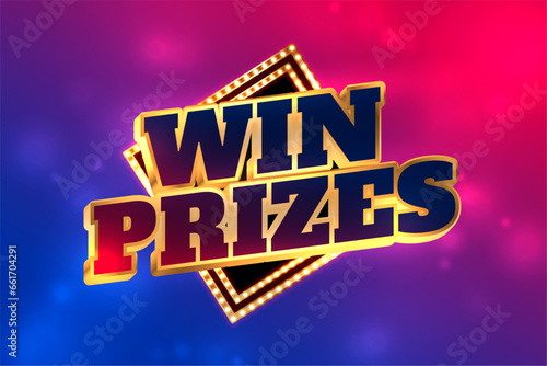 3d style win prizes and bonus celebration banner design