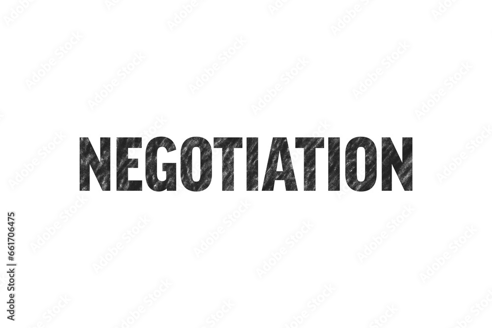 Digital png black text of negotiation on transparent background