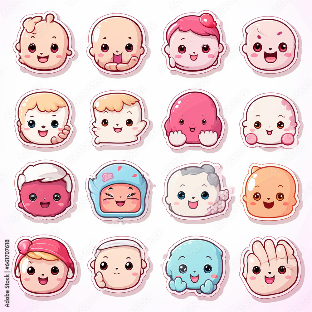 Vector set of cartoon children's hands with different gestures on a light background