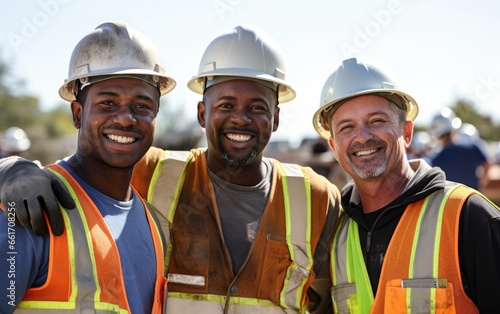 A team of happy constructio...