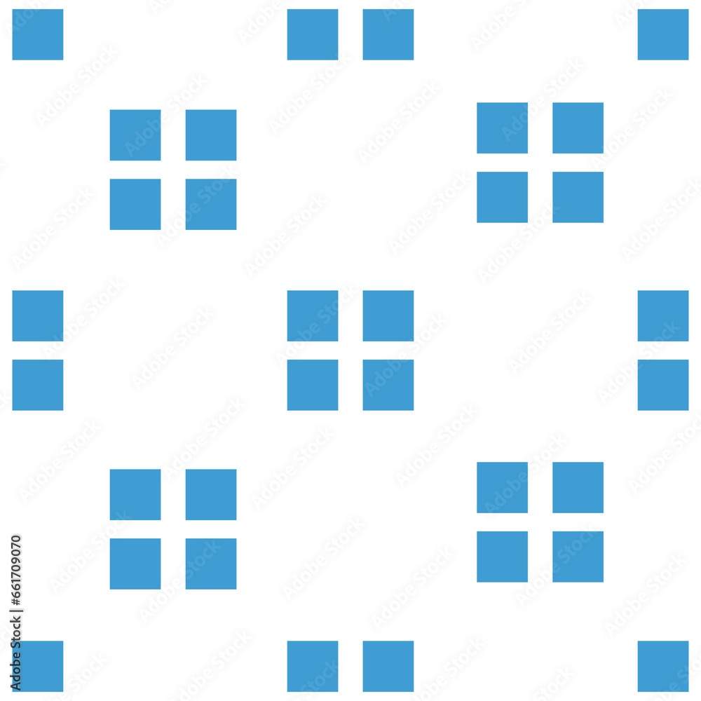 Fototapeta premium Digital png illustration of blue squares repeated on transparent background