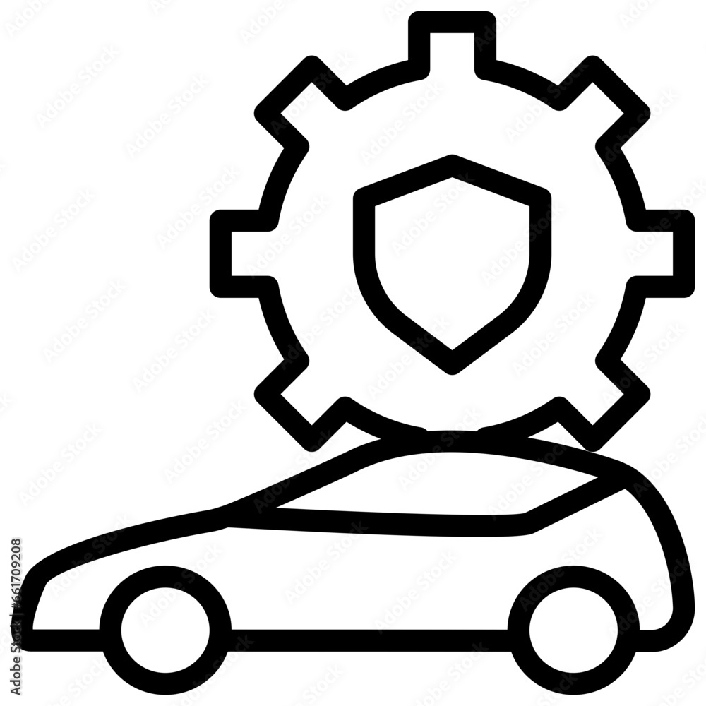 Obraz premium car service garage gear repair maintenance simple line