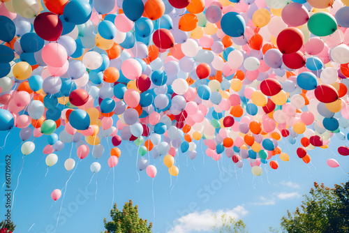 Fototapeta Naklejka Na Ścianę i Meble -  colourful balloons in the sky