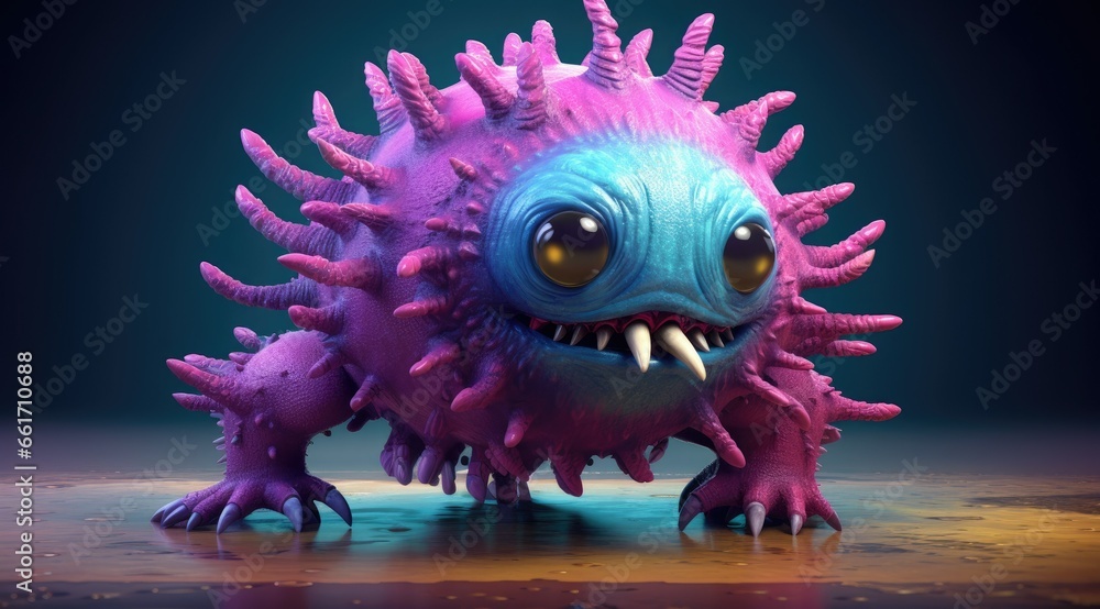 cartoon monster virus
