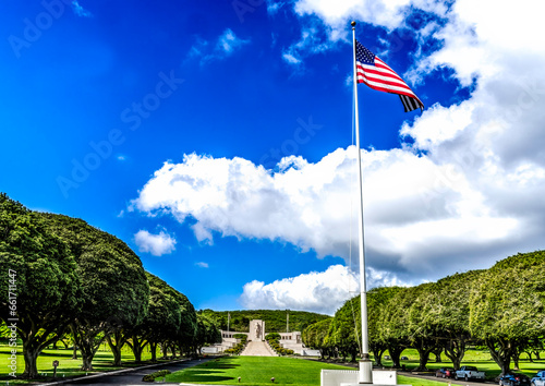 Entrance Punchbowl National Cemetary Pacific Honolulu Oahu Hawaii