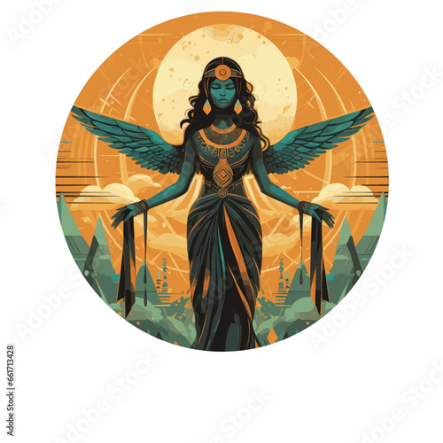 Isis ägyptische Göttin der Wiedergeburt Vektor