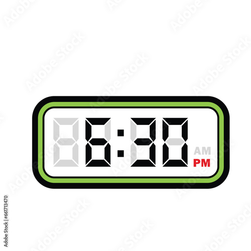 Single Digital Clock Time at 6:30 PM