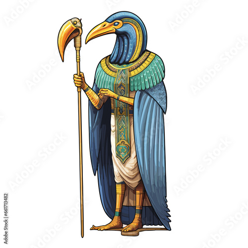Thoth seitliche Illustration des ägyptischen Weisheitsgott vektor photo