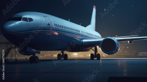 Civilian airliner parked on the ground © evening_tao