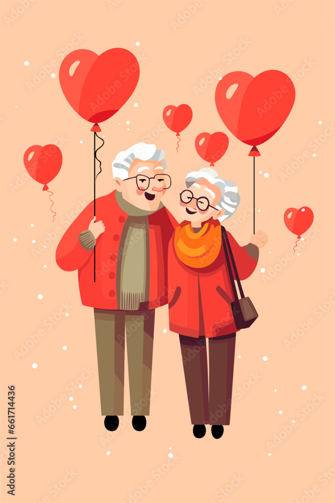 love greeting card illustration with heart and couples love greeting card illustration with heart and couples