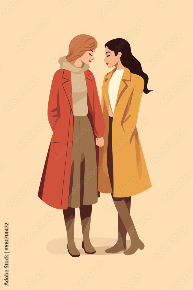 love greeting card illustration with heart and couples love greeting card illustration with heart and couples
