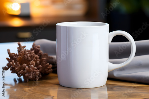 cup of coffee and flowers  mug mock up