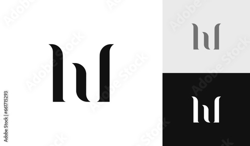 Letter HW initial monogram logo design