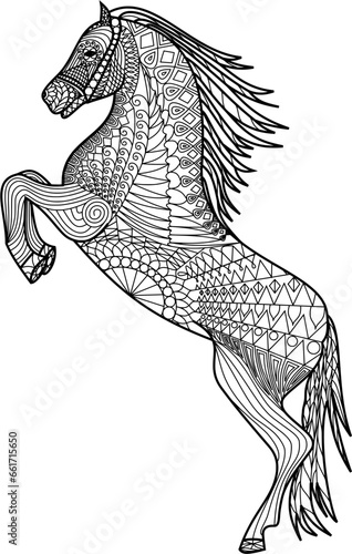 Mandala Zentangle animal hand drawn illustration