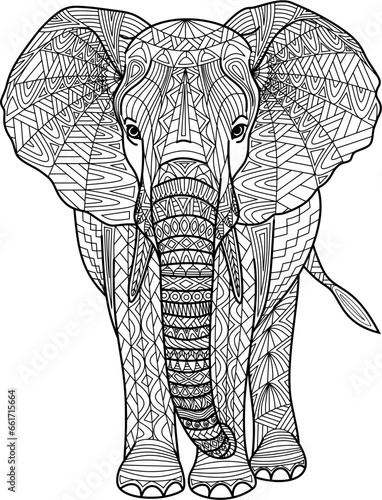 Mandala Zentangle animal hand drawn illustration
