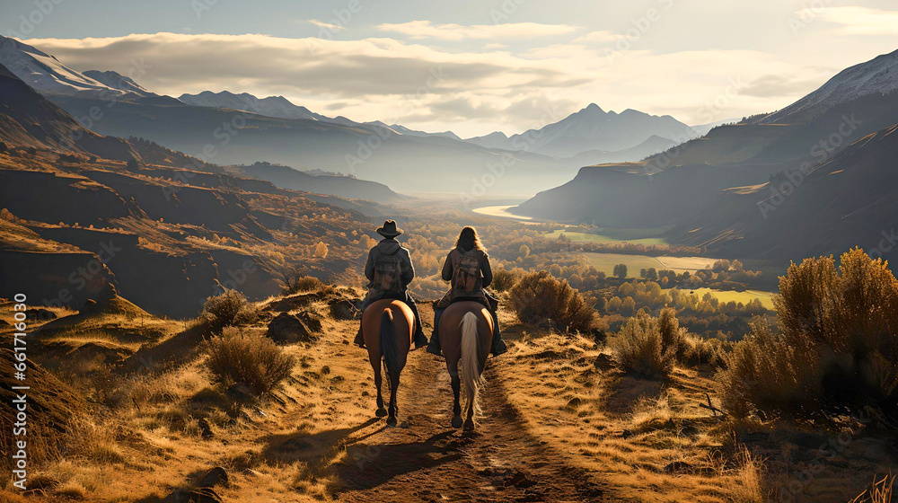 horseback riding through the mountains and streams of Argentine Patagonia, wonderful landscape, pure nature, Latin America horseback riding through the mountains and streams of Argentine Patagonia, wonderful landscape, pure nature, Latin America