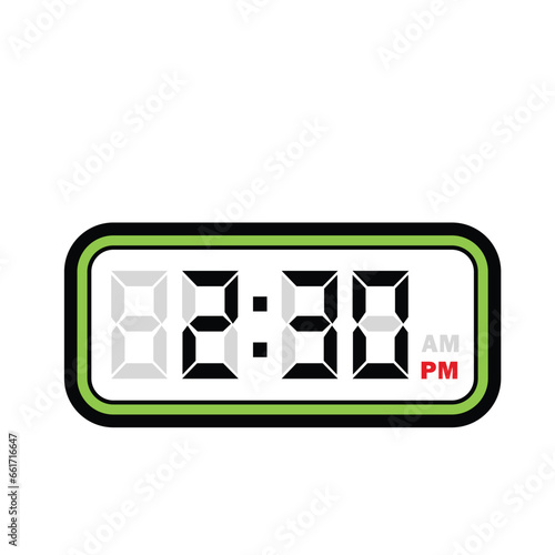 Single Digital Clock Time at 2:30 PM