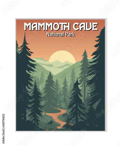 Vector Art of Redwood National Park. Template of Illustration Graphic Modern Poster for art prints or banner design