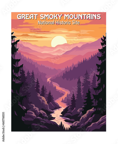 Great Smoky Mountains National Park Vector Art photo