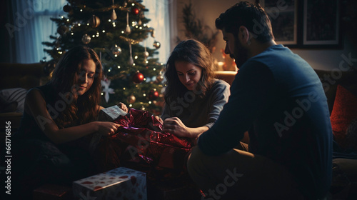 Showered in Love: Family's Christmas Tradition, generative ai