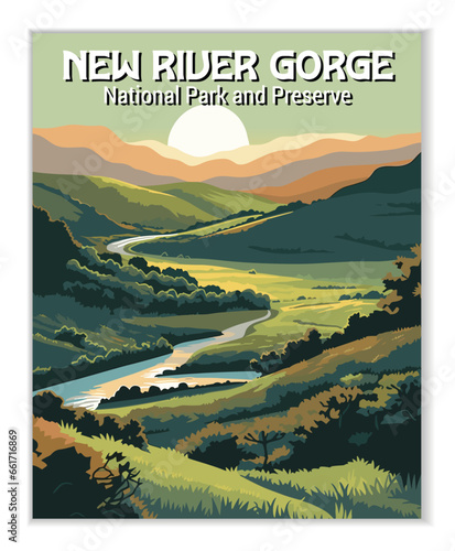 Vector Art of Shenandoah National Park. Template of Illustration Graphic Modern Poster for art prints or banner design