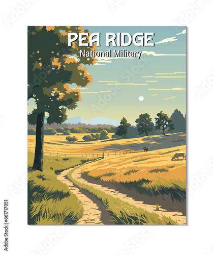 Vector Art of Palo Alto Battlefield National Historical Park National Park. Template of Illustration Graphic Modern Poster for art prints or banner design