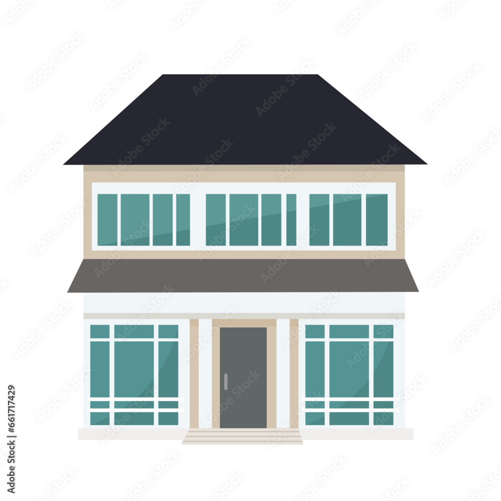 House building in flat style design