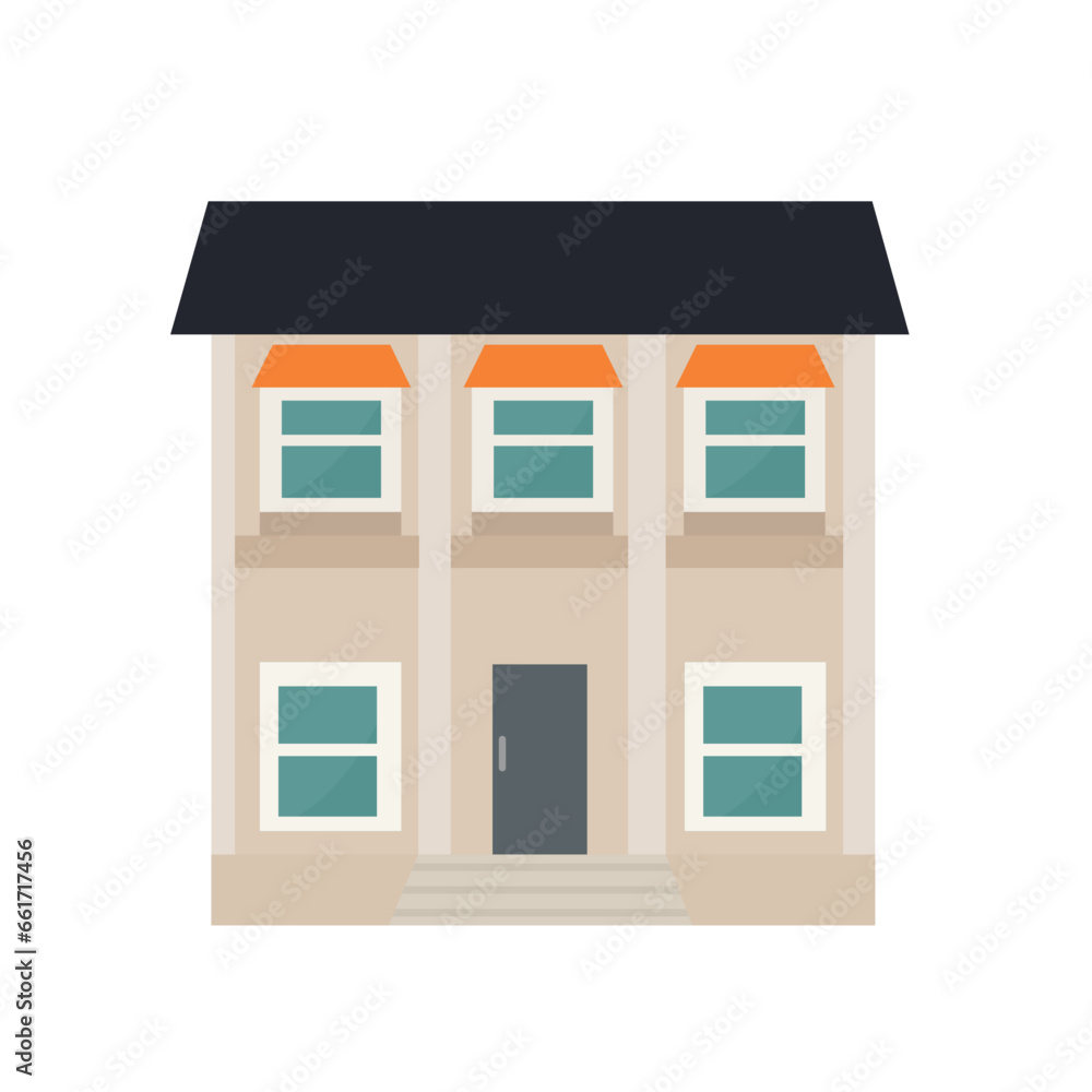 Modern flat residential building, vector illustration design template