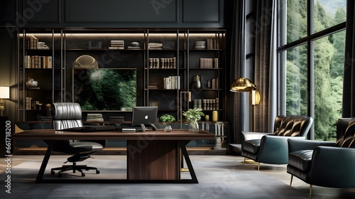 Modern interior design for home office interior